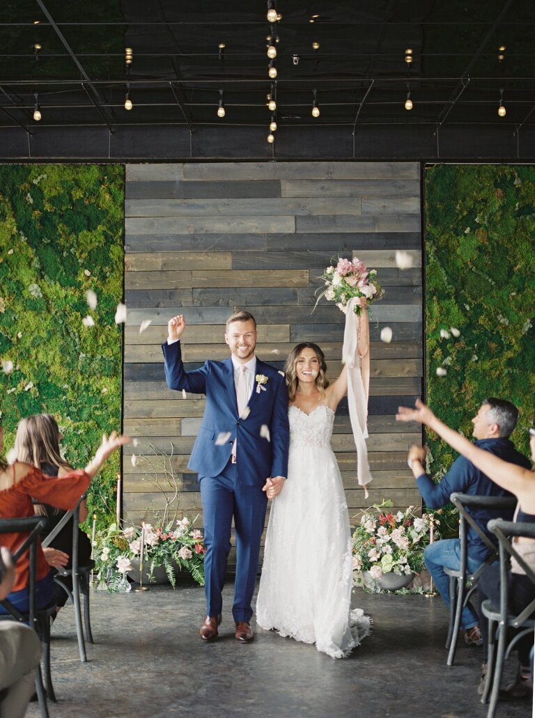 Intimate Moss Denver indoor ceremony by Vail Wedding Photographer, Amanda Berube Photography
