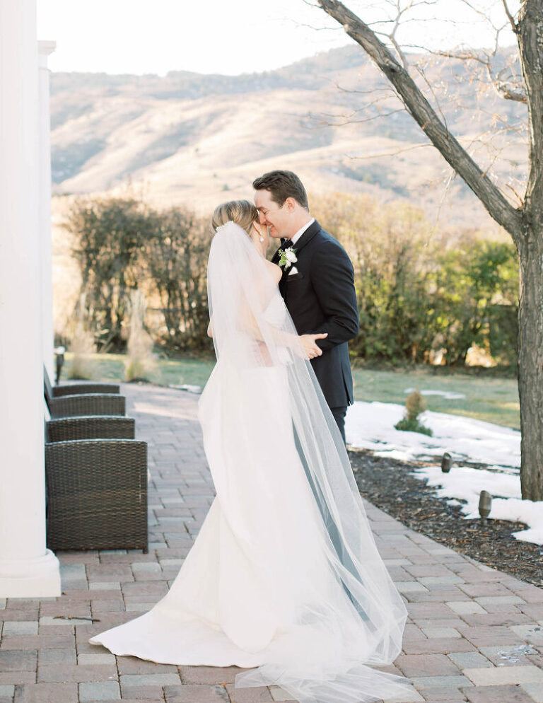 Bride and Groom first look wedding photos from The Manor House by Amanda Berube Photography 