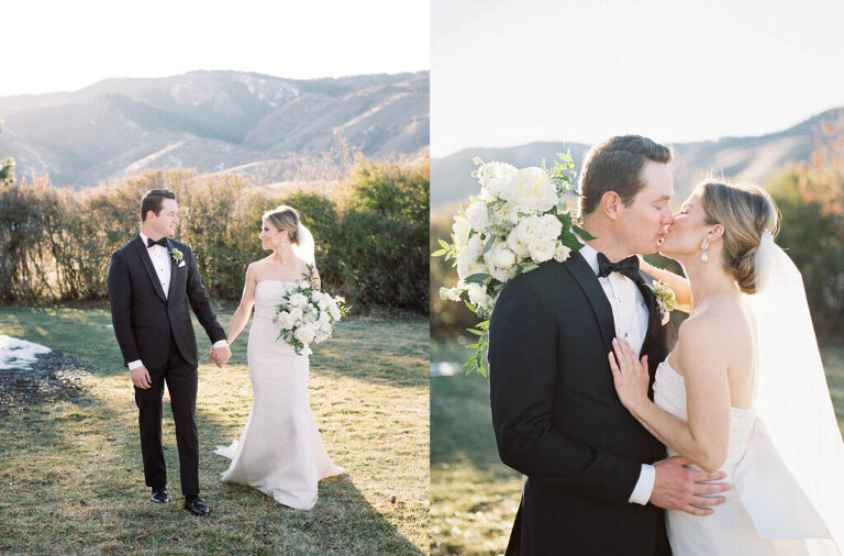 Light and airy Fine art film Bride and Groom Colorado mountain wedding photos from The Manor House by Amanda Berube Photography in Littleton, Colorado