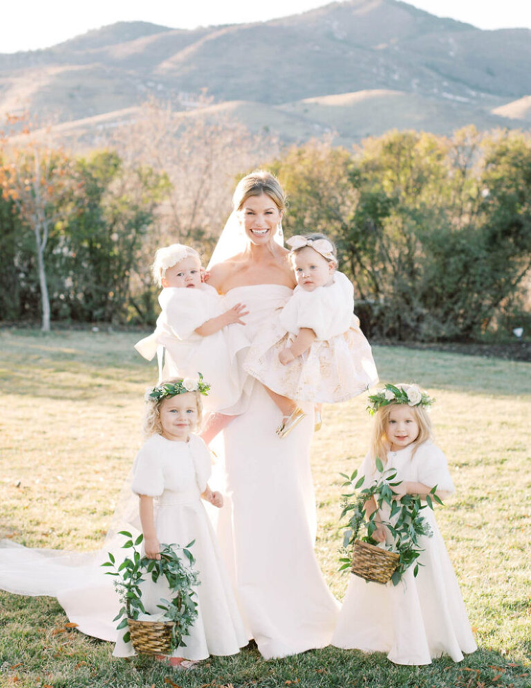 Bride and flower girls wedding photos from The Manor House by Amanda Berube Photography in Littleton, Co